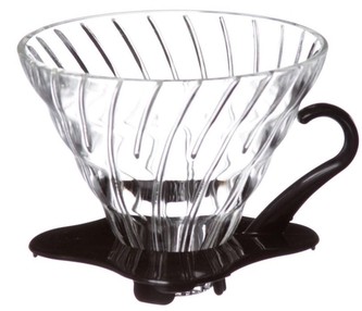 Hario dripper V60-02 sklenený čierny