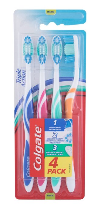Colgate Triple Action Zubní kartáček 4 ks Medium unisex