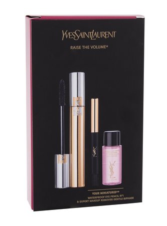 Yves Saint Laurent Volume Effet Faux Cils řasenka Mascara Volume Effet Faux Cils 7,5 ml + tužka na oči Waterproof Eye Pencil 0,8 g No.1 + odličovací přípravek Expert Makeup Remover Gentle Biphase 8 ml