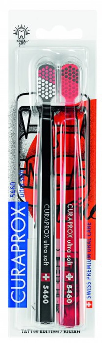 Curaprox Velmi jemný zubní kartáček 5460 Ultra Soft Tattoo Edition 2 ks unisex