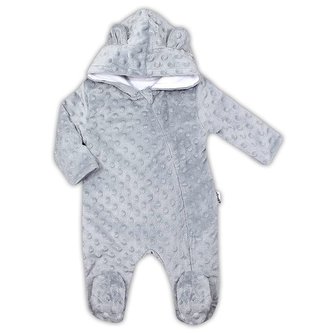Kojenecký overal z Minky Nicol Bubbles šedý - velikost 74 (6-9m)