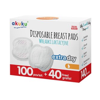 Laktační ultrasavé prsní vložky Akuku GIGAPAK 100 + 40 ks ZDARMA