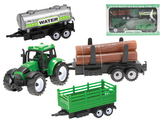 Traktor 9cm na spätný chod + 3vlečky v krabičke