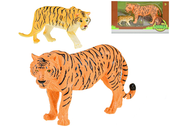 Tygr 22cm s mládětem 11cm v krabičce