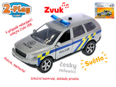 Auto polícia CZ 11cm kov spätný chod na batérie česky hovoriaci so svetlom v krabičke