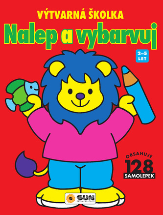 Výtvarná školka červená - nalep a vybarvuj