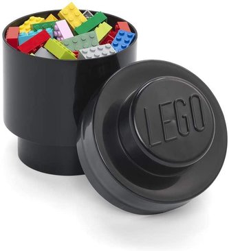 LEGO úložný box okrúhly 123 x 183 mm Black