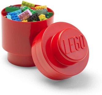 LEGO úložný box okrúhly 123 x 183 mm Red