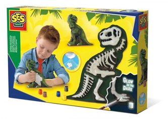 SES Sadrový komplet / svietiaca kostra T-rexe