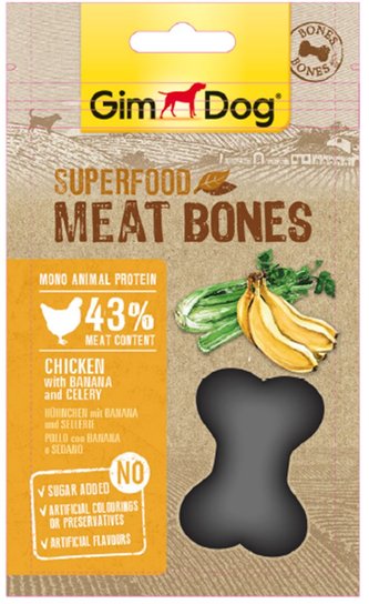 GIMDOG Superfood Meat Bones Kure, banan a rapikaty celer 70g