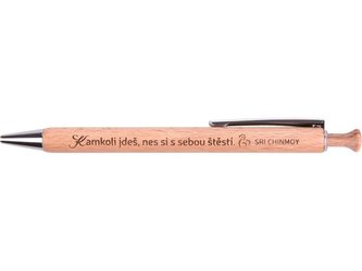Drevená pera Kamkoľvek ideš, nes si so sebou šťastie