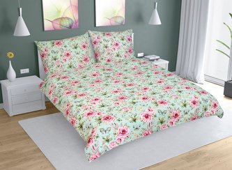 Povlečení bavlna na dvoudeku - sv.zelená louka - 1x 220x200, 2ks 70x90 cm (220 cm šířka x 200 cm délka)