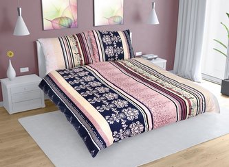 Povlečení bavlna na dvoudeku - barevné pruhy - 1x 240x220, 2ks 70x90 cm (240 cm šířka x 220 cm délka prodloužená)