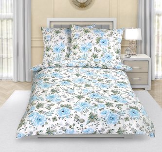 Povlečení bavlněné - sv.modrá louka - 140x200, 70x90