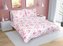 Povlečení bavlna na dvoudeku - růžový květ s pruhem - 1x 220x200, 2ks 70x90 cm (220 cm šířka x 200 cm délka)