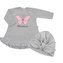 Kojenecké šatičky s čepičkou-turban New Baby Little Princess šedé - velikost 74 (6-9m)