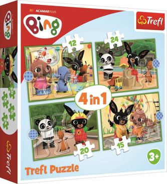 Trefl Puzzle Bing - Šťastný den 4v1 (12,15,20,24 dílků)