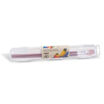 Sada štětců PRIMO LUX, 5ks (kulaté č. 5, 8 a ploché č. 6, 10, 18), PP etue