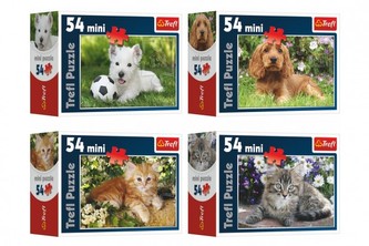 Minipuzzle Zvířátka 54 dílků 4 druhy