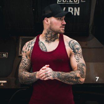 Tílko Stringer Tank Top Burgundy - GymBeam - Velikost XXL