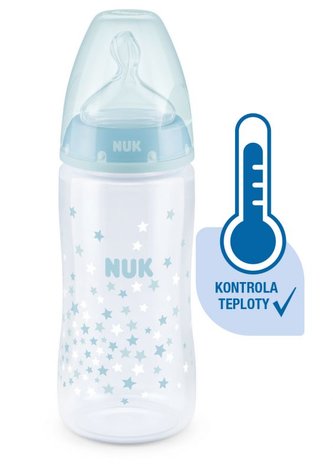 NUK FC Plus láhev s kontrolou teploty 300ml 1ks tyrkysová NUK FC Plus láhev s kontrolou teploty 300ml 1ks tyrkysová