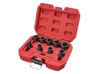 Hlavice na uvolňování šroubů a matic, sada 10ks, 3/8\", 10-19mm, CrMo EXTOL-PREMIUM