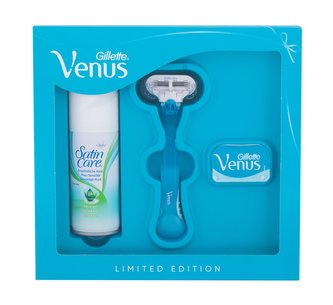 Gillette Venus holicí strojek s jednou hlavicí Venus 1 ks + náhradní hlavice Venus 1 ks + gel na holení Satin Care 75 ml