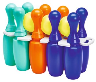 Sada 9 ks kuželek 23 cm, 3 míčky, v držáku