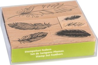 HEYDA Sada pečiatok s perím 6 ks