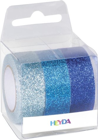 HEYDA Sada glitrových lepiacich pások - modrý mix