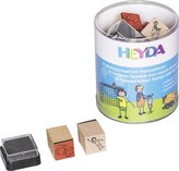 HEYDA Sada drevených pečiatok - futbal + stavba