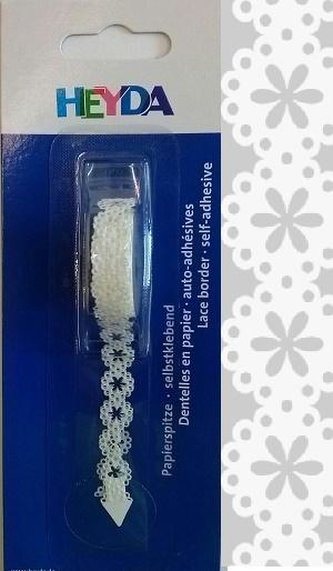 HEYDA Samolepiace papierová čipka - kvety 10 mm x 2 m