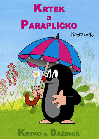 Krtek a paraplíčko - omalovánky A4 s háčkem na zavěšení
