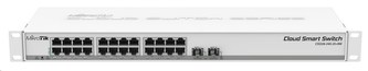 MikroTik Cloud Smart Switch CSS326-24G-2S+RM, 24 non-blocking gigabit.portů, 2xSFP+, Marvell DX switch chip, SwOS