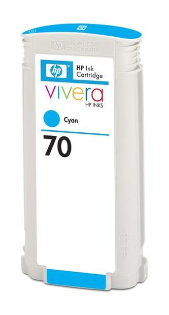 HP 70 Cyan DJ Ink Cart, 130 ml, C9452A