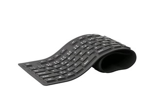 C-TECH klávesnica FK-01, gélová, flexibilná, čierna, USB, CZ/SK