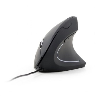 GEMBIRD myš MUS-ERGO-01, drôtová, optická, vertikálna, 1200-3200 dpi, USB, čierna