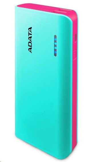 ADATA PowerBank PT100 - externí baterie pro mobil/tablet 10000mAh, světle modrá/růžová ADATA PowerBank PT100 - externí baterie pro mobil/tablet 10000mAh, světle modrá/růžová