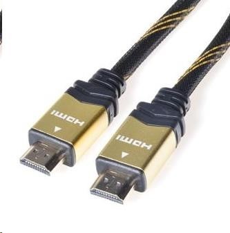 PREMIUMCORD Gold HDMI High Speed ​​+ Ethernet kábel (v1.4), opletený, pozlátené konektory, 10m