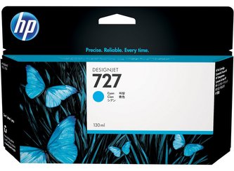 HP 727 Cyan Ink Cart, 130 ml, B3P19A