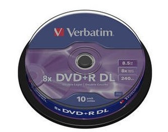 VERBATIM DVD+R (10-balenie) Dvojvrstvové/8x/8,5GB/vreteno VERBATIM DVD+R (10-balenie) Dvojvrstvové/8x/8,5GB/vreteno