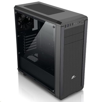 EVOLVEO Shaw 1, case ATX, 2x120 mm ventilátor,levá strana z tvrzeného skla,přední mesh panel,prachové filtry,bez zdroje