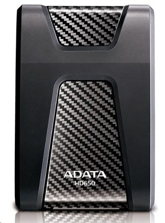 ADATA Externí HDD 2TB 2,5\" USB 3.1 DashDrive Durable HD650, černý (gumový, nárazu odolný)