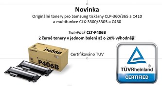 Samsung CLT-P406B 2-pk Black Toner Cr
