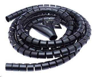 CONNECT IT trubica pre vedenie káblov WINDER, 2,5m x 20mm, čierna (organizér káblov)