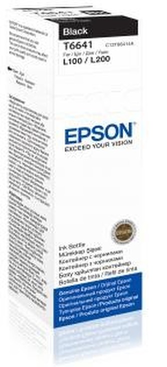 EPSON ink čer T6641 Black ink container 70ml pro L100/L200/L550/L1300/L355/365
