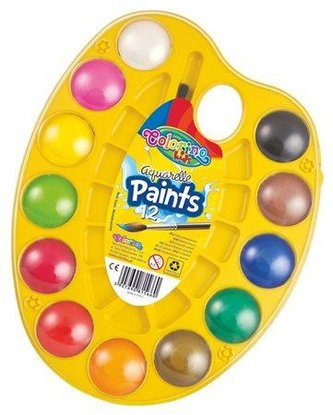Colorino Paletka s vodovými farbami a štetcom 12 farieb