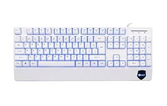 C-TECH klávesnice KB-104W, USB, 3 barvy podsvícení, bílá, CZ/SK