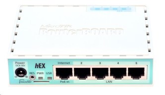 MikroTik RouterBOARD hEX, 880MHz dvojjadrový CPU, 256MB RAM, 5x LAN, USB, microSD slot, vč. L4 licencia