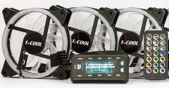 1stCOOL Fan KIT AURA RAINBOW, 3x ARGB fan+řadič+dálk.ovladač+3-pin kabel do MB 1stCOOL Fan KIT AURA RAINBOW, 3x ARGB fan+řadič+dálk.ovladač+3-pin kabel do MB